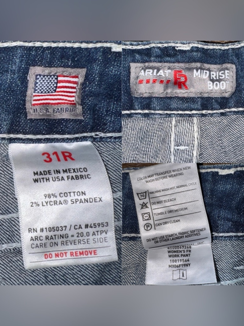 NWOT🔥ARIAT Women's Mid Rise Flame Resistant Boot Cut Jeans Size 31R - Picture 6 of 13